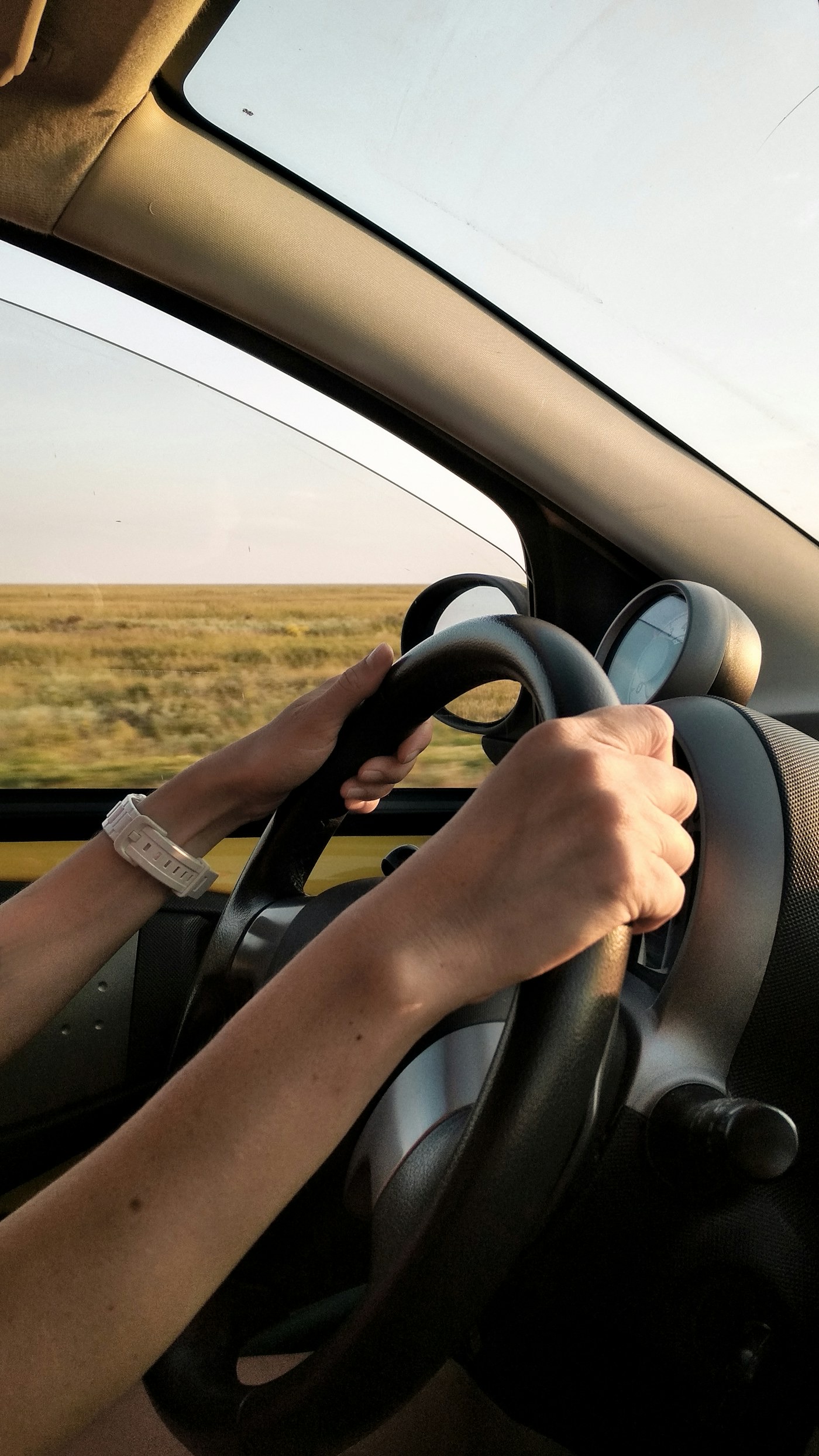 Dual dash cam installed in a car