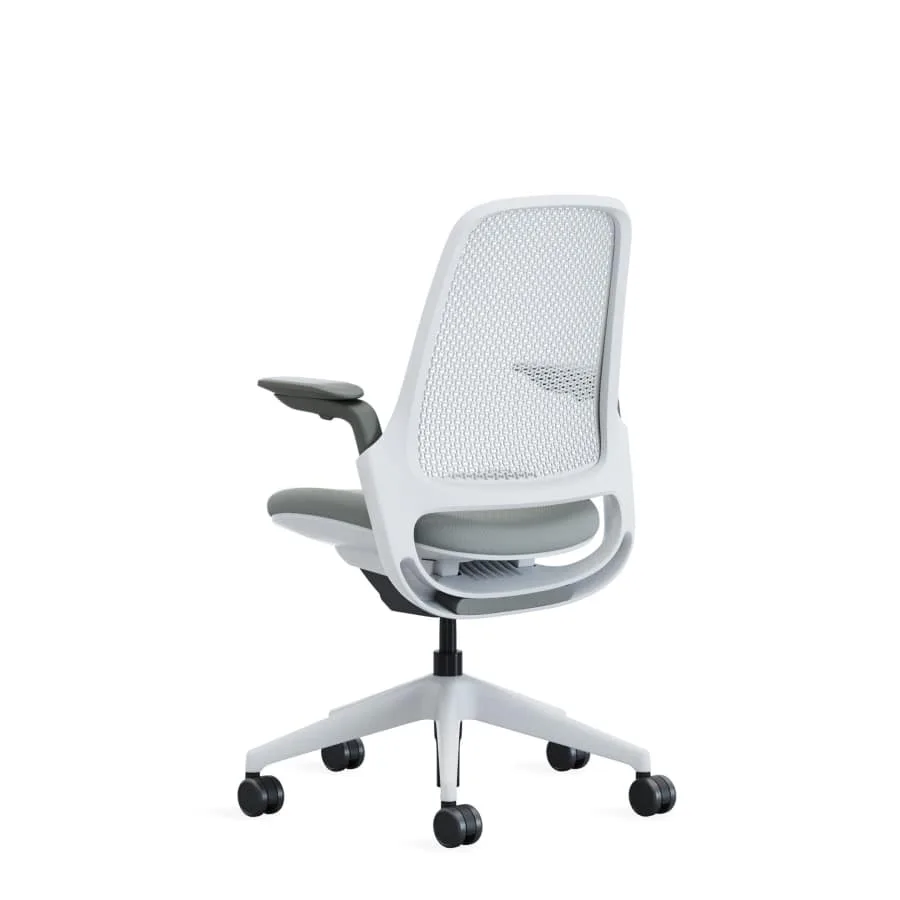 Steelcase Series 1 compact ergonomic office chair in a light finish