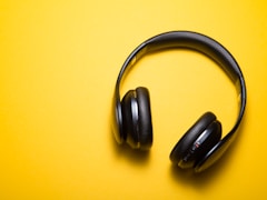 Noise-cancelling headphones on a desk