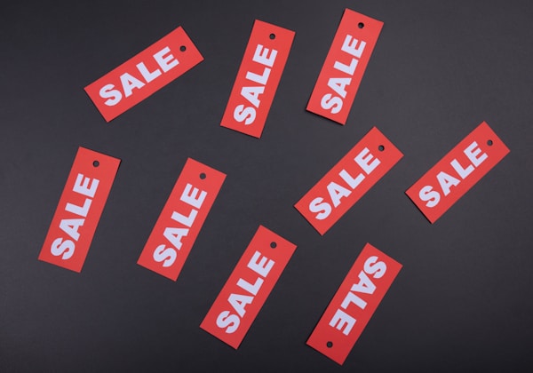 Shopping bags and sale tags